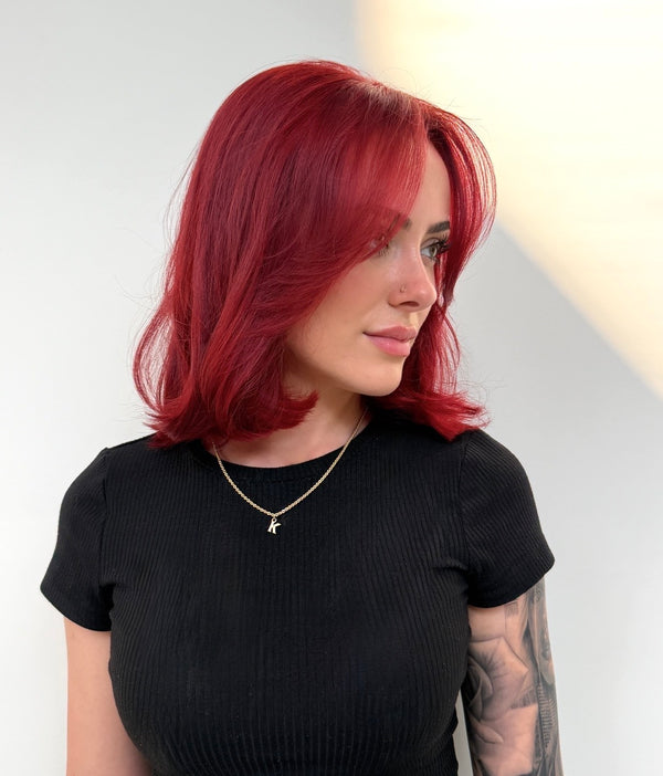 Khloe's Vibrant Red — after