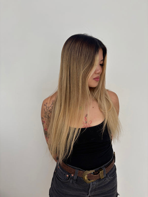 Cindy's Icy Blonde — before